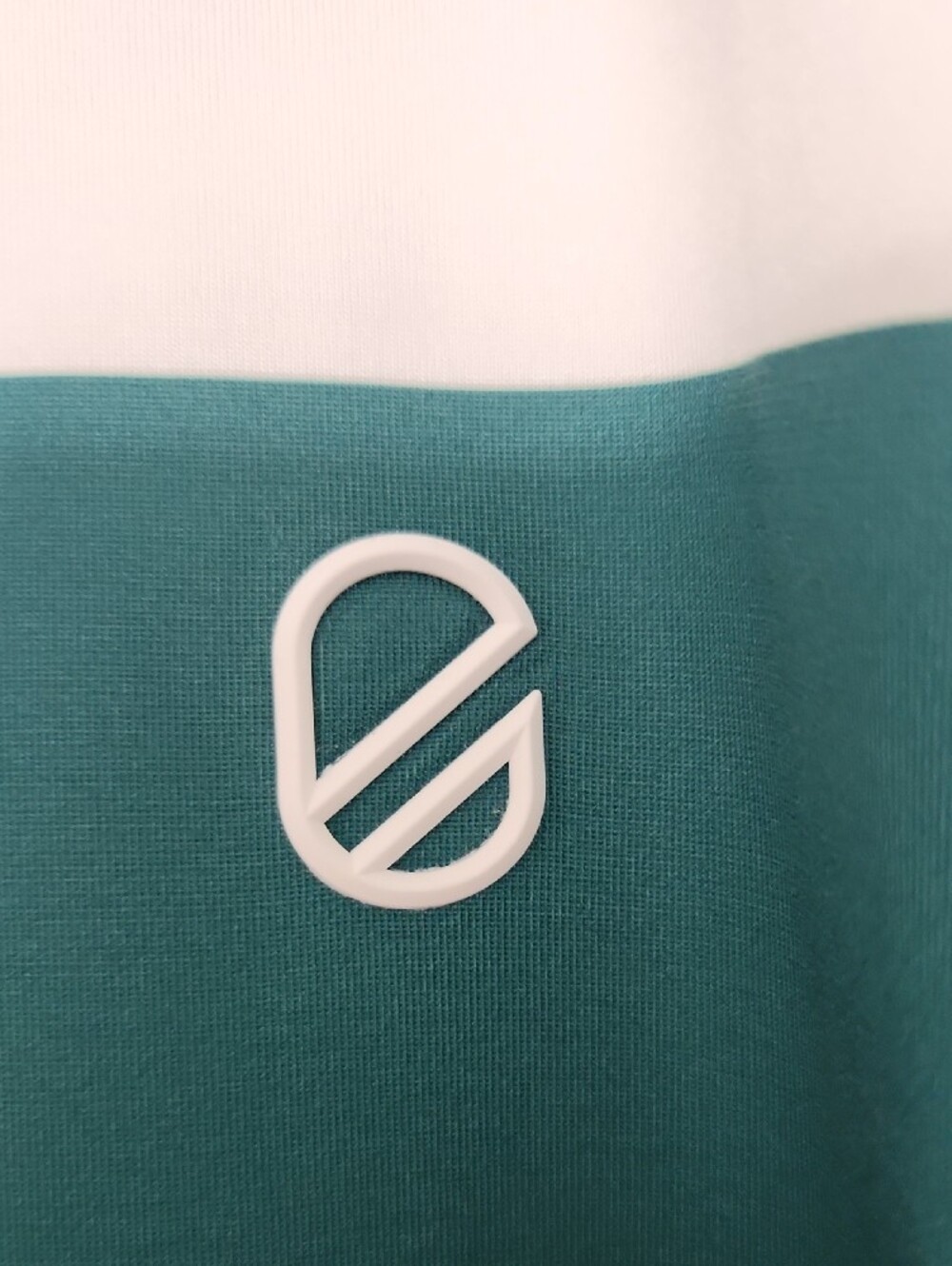 White Polo with Teal and Black Horizontal Stripes - Men - Picture 4 of 7
